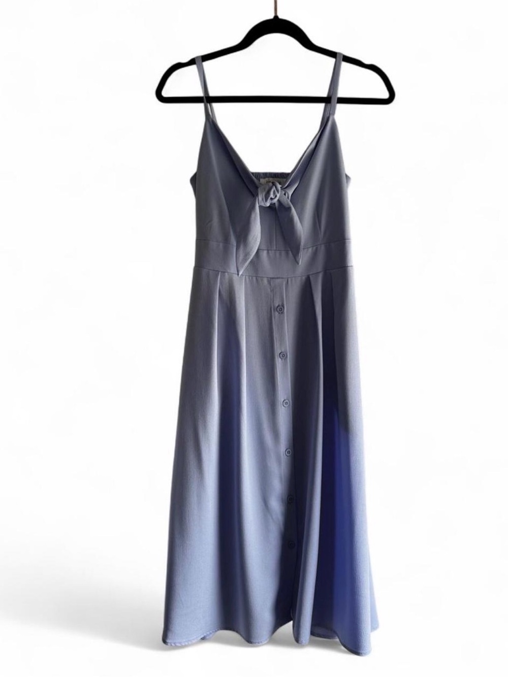 Kensie Light Lavender Tie-Front Midi Dress
